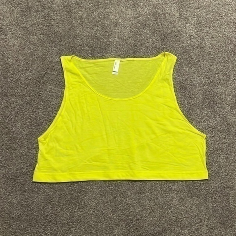 NWOT Women’s American Apparel 50/50 Collection Loose Crop Tank Top Safety Green